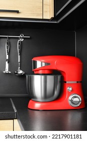 Modern Stand Mixer On Countertop In Kitchen. Home Appliance