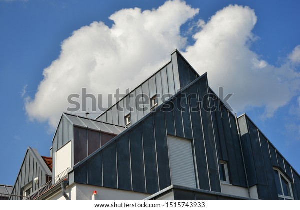 Modern Standing Seam Metal Facade Tiled Stock Photo Edit Now