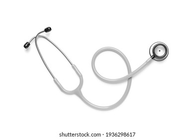 Modern stethoscope on white background, top view - Shutterstock ID 1936298617