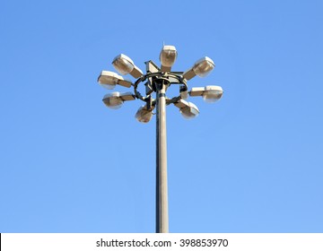 Modern Street Lamp Over Blue Sky