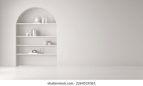 Modern style conceptual interior empty room 3d illustration - Shutterstock ID 2264519361