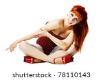 modern style dancer posing on white background