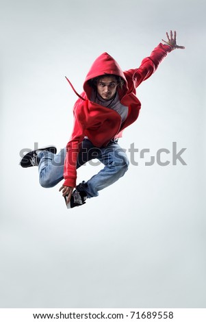Similar – Image, Stock Photo Male break dancer performing on street