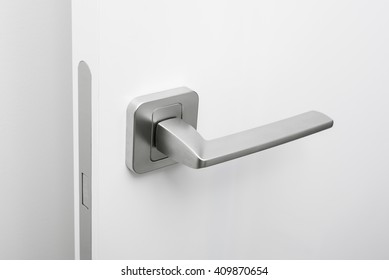 Modern style door handle on the door