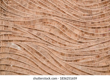 modern style pattern nature background of wave brown handicraft weave texture bamboo surface for decorative wall - Powered by Shutterstock