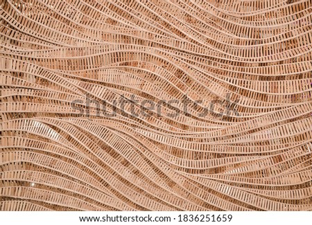 modern style pattern nature background of wave brown handicraft weave texture bamboo surface for decorative wall