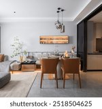 A modern style residential apartment model room interior