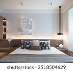 A modern style residential apartment model room interior