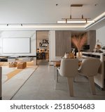 A modern style residential apartment model room interior