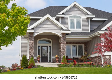 Modern style suburban home - Shutterstock ID 645906718