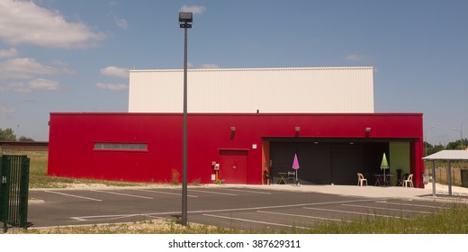 Modern Suburban Low Rise Office Building - Red And White