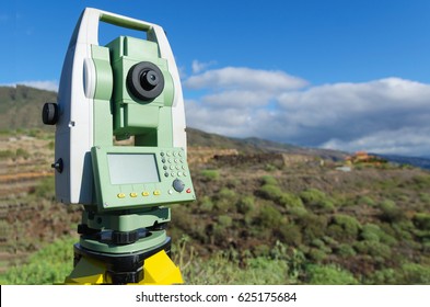 Modern Surveyor Equipment Theodolite Tacheometer Used Stock Photo ...