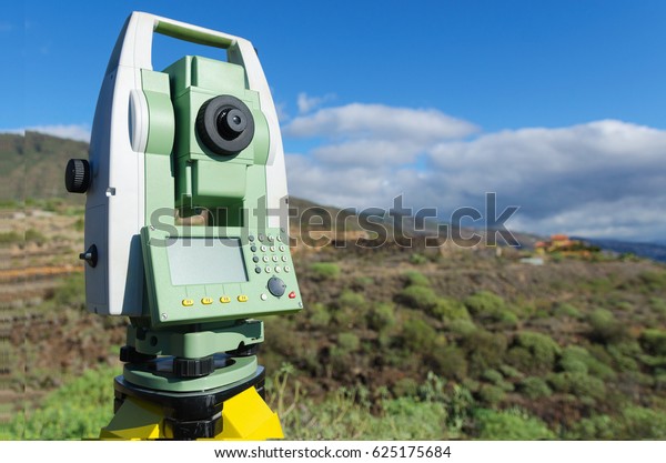 Modern Surveyor Equipment Theodolite Tacheometer Used Stock Photo (Edit ...