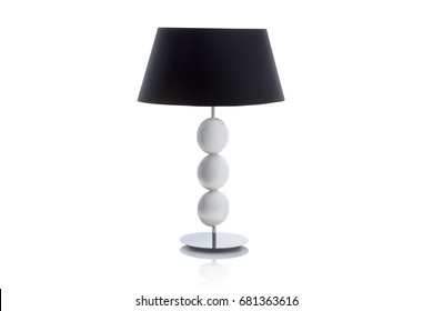 Modern Table Lamp With Small White Lampshade Isolated