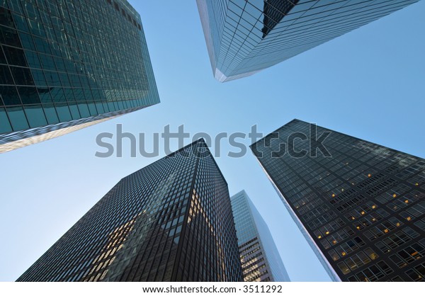 Modern Tall Buildings Seen Below Diminishing Stock Photo (Edit Now) 3511292