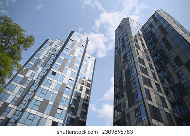 modern, tall, glass residential buildings