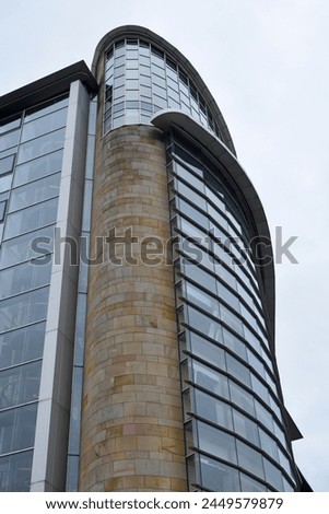 Modern Tall Office Building seen from Below 