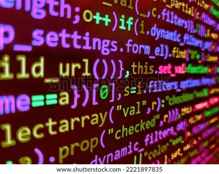 Modern tech. Hi-tech modern screen of data, digits and chars on monitor display