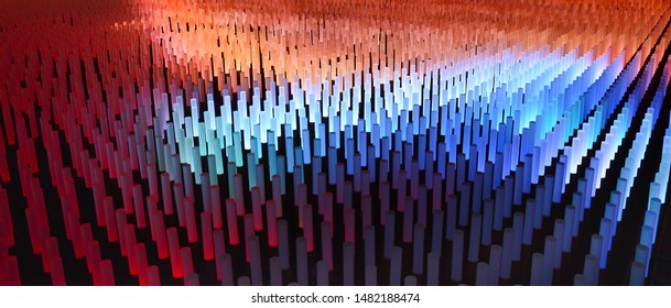 Modern technology geometric shapes, lights in a row. Abstract pattern background in black, turquoise, red, purple, blue, orange and royal blue.
Connection Technology. - Powered by Shutterstock - Get 15% off with code: PIKWIZARD15