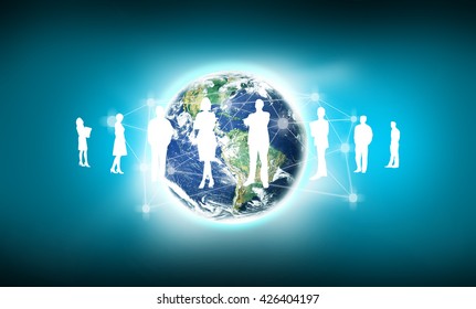 Modern technology in hand. Elements of this image furnished by NASA