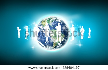 Modern technology in hand. Elements of this image furnished by NASA