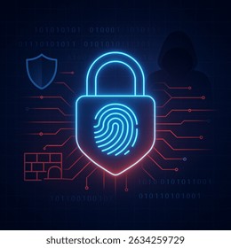 Modern technology interface with glowing digital elements representing data visualization, communication tools, or cybersecurity features. The composition includes abstract graphics like charts, icons