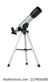 Modern telescope isolated on a white background