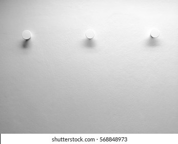 modern three hooks on the white wall