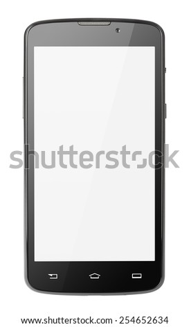 Modern touch screen smartphone isolated on white with clipping path