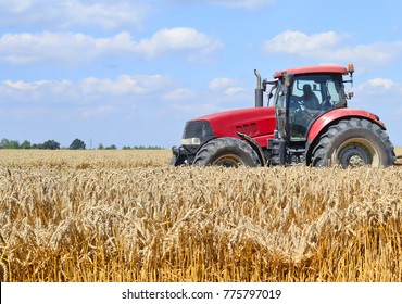 Modern Tractor On Field Works