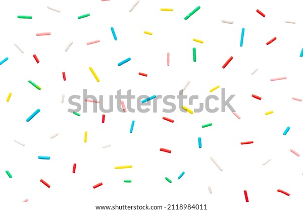 modern trendy pattern of colorful\
sprinkles for background of design banner, poster, flyer, card,\
postcard, cover, brochure isolated on white\
background