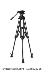 Modern Tripod For Camera Isolated On White