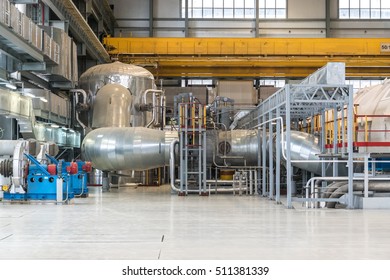 Modern Turbine Hall Of Nuclear Power Plant