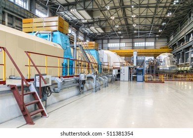 Modern Turbine Hall Of Nuclear Power Plant