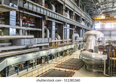 Modern Turbine Hall Of Nuclear Power Plant