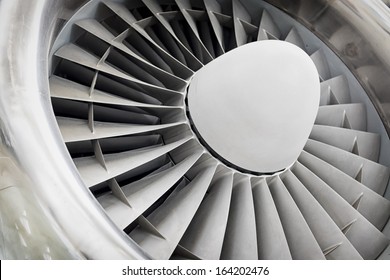 Modern Turbine At A Plane