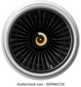 Modern turbofan engine. close up of turbojet of aircraft. blades of the turbofan engine of the aircraft. turbine aircraft.