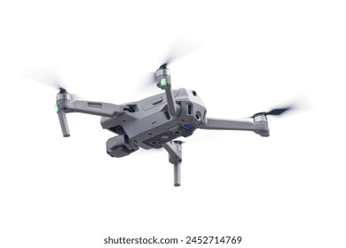 Modern UAV drone quadcopter with camera isolated on white background. - Powered by Shutterstock