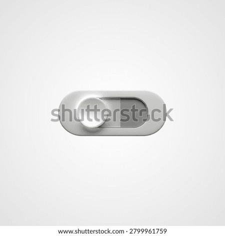Modern ui toggle switch in off position, minimalist isolated on white background, keywords: toggle