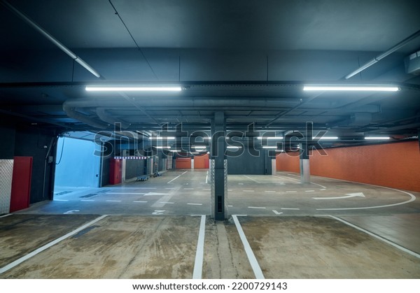 Modern\
underground garage in the warehouse\
facility