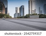 Modern Urban Architecture with Open Plaza in the Foreground  