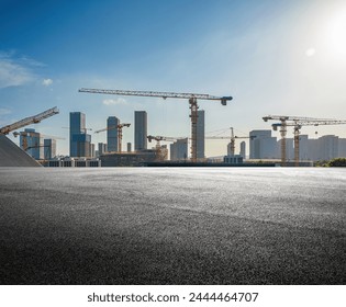 Modern urban business buildings and empty floors