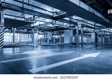 Modern Urban Parking Garage with Industrial Design Elements   - Powered by Shutterstock