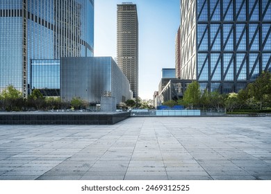 Modern Urban Plaza with Skyline and Skyscrapers - Powered by Shutterstock