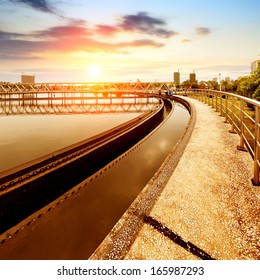 Modern Urban Wastewater Treatment Plant.