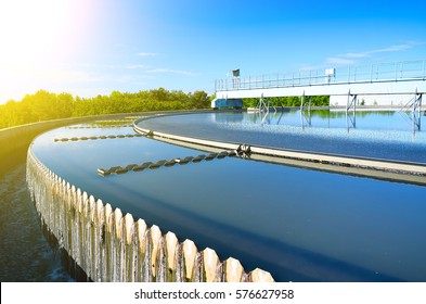 Modern urban wastewater treatment plant. - Shutterstock ID 576627958