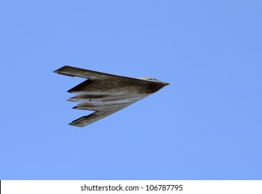 Modern US stealth bomber in flight