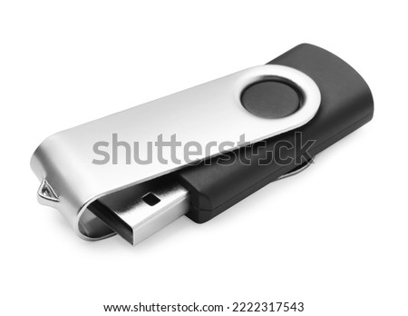 Modern usb flash drive isolated on white