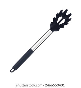 Modern Utensils, Black silicon Pasta server isolated on a transparent background - Powered by Shutterstock