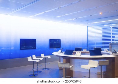 Modern Video Webinar Conference Room Interior